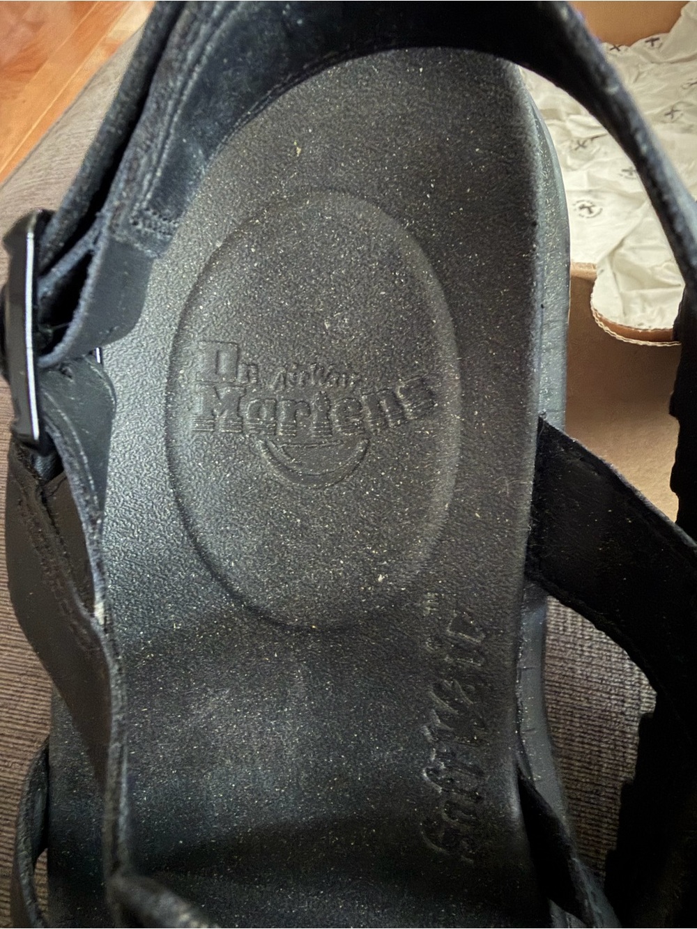 Womens DR MARTENS Air Wair Yelena Sandals Black Size 10 Hydro Leather - Picture 8 of 14